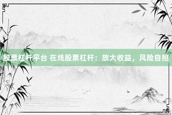 股票杠杆平台 在线股票杠杆：放大收益，风险自担