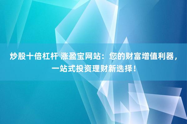 炒股十倍杠杆 涨盈宝网站：您的财富增值利器，一站式投资理财新选择！