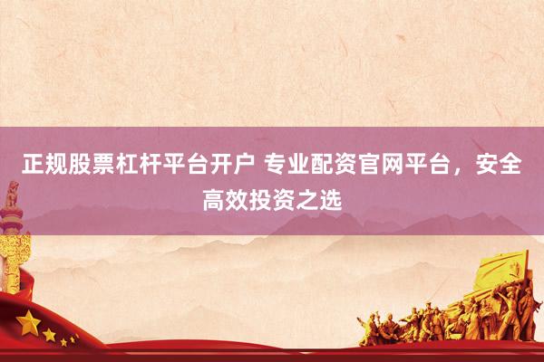 正规股票杠杆平台开户 专业配资官网平台，安全高效投资之选