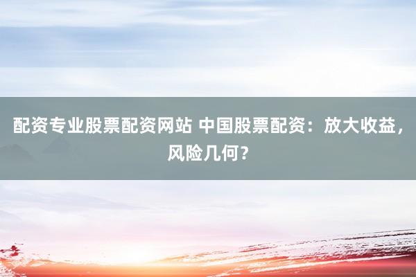 配资专业股票配资网站 中国股票配资：放大收益，风险几何？