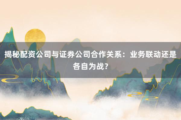揭秘配资公司与证券公司合作关系：业务联动还是各自为战？