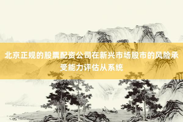 北京正规的股票配资公司在新兴市场股市的风险承受能力评估从系统