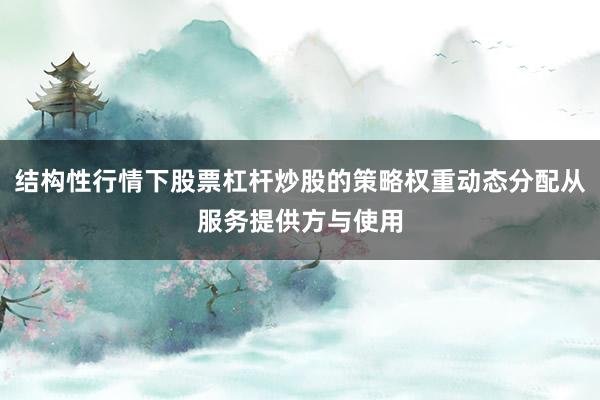 结构性行情下股票杠杆炒股的策略权重动态分配从服务提供方与使用