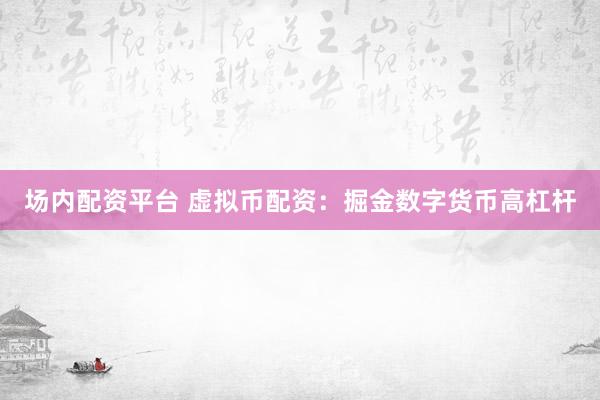 场内配资平台 虚拟币配资:掘金数字货币高杠杆
