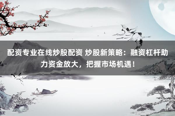配资专业在线炒股配资 炒股新策略:融资杠杆助力资金放大,把握市场机遇!